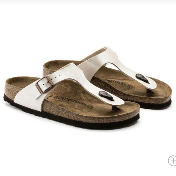 Birkenstock Gizeh Birko-Flor - Graceful Pearl White SIZE 37 /6- 6.5 NWOT - Picture 4 of 12